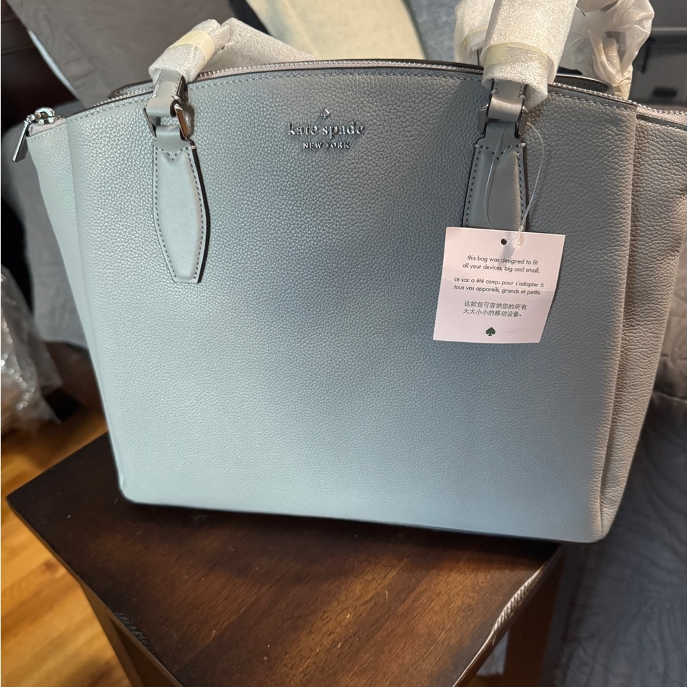 Kate Spade Gray Structured Tote Bag